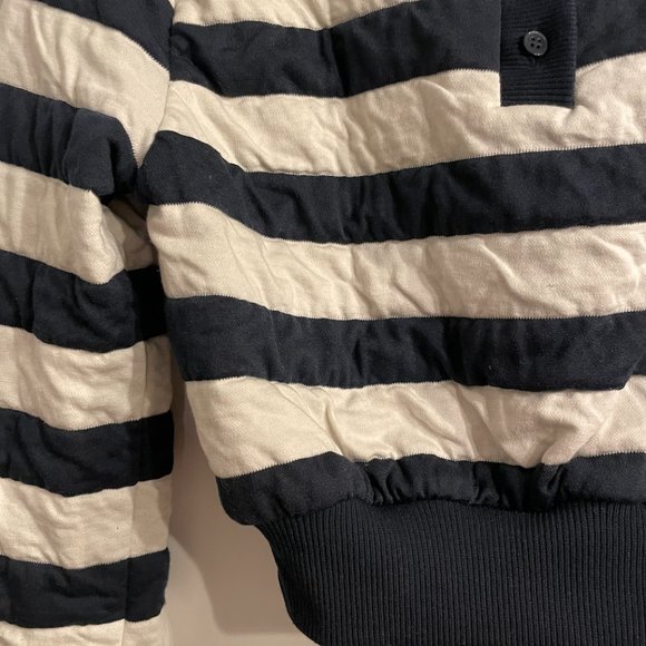 Blue/White striped crop collared shirt - Picture 3 of 6